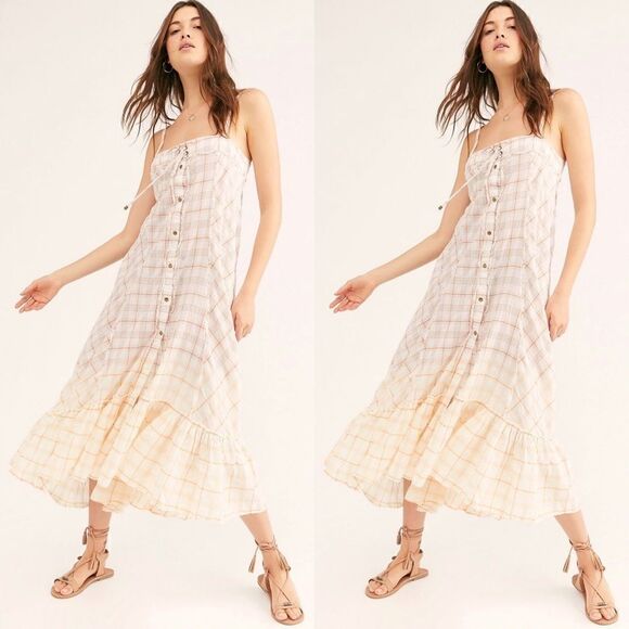 FREE PEOPLE Plaid City Maxi Top - Picture 2 of 5